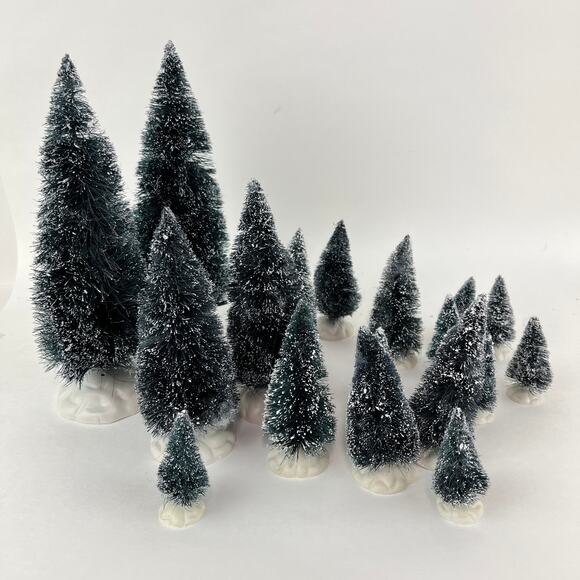 Bottle Brush Evergreen Pine Trees Lot of 18 - Picture 1 of 7